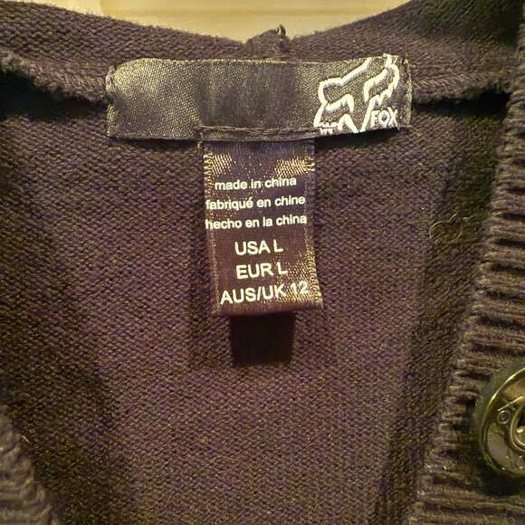 Fox Black Sweater Size Large - Picture 4 of 5